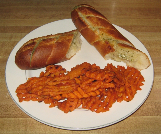 Garlic Baguette & Sweet Potato Fries