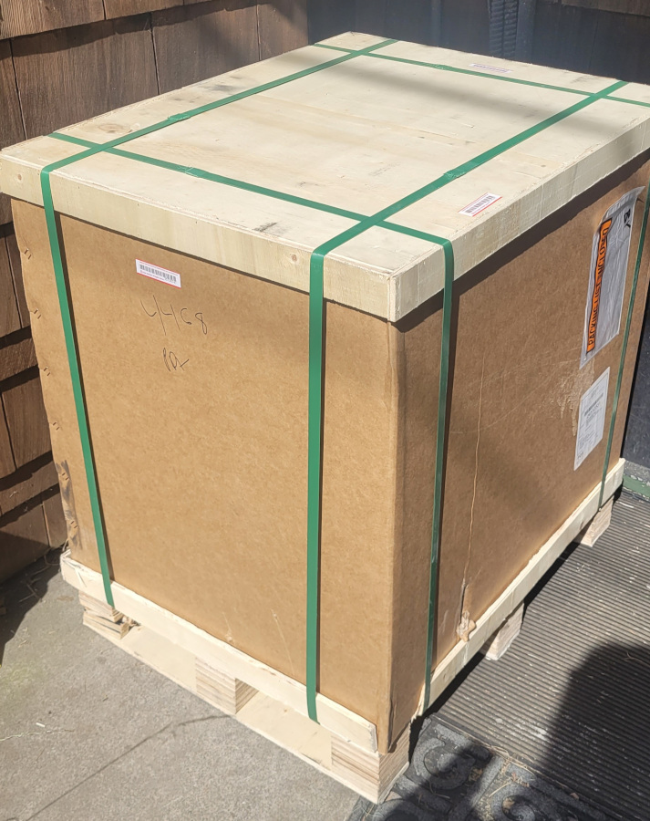 Crate Delivering our Lifesmart Kamado Grill