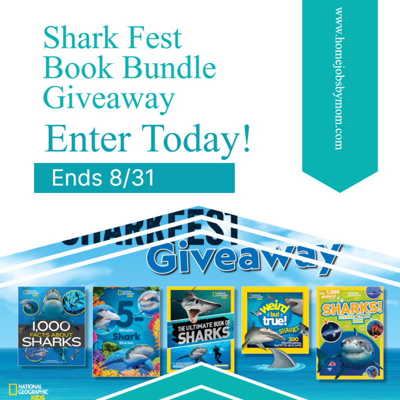 Sharkfest Giveaway #3: 5 Shark Books From National Geographic Kids – Ends 08/31/24