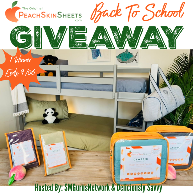 PeachSkinSheets Back To School Giveaway – Ends  09/07/2024