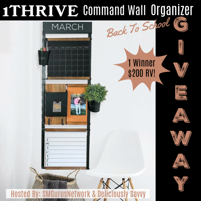 1THRIVE Command Wall Organizer Back To School Giveaway – Ends  09/07/24